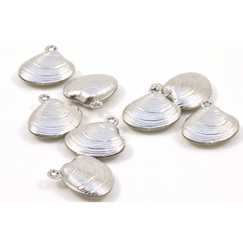 Stainless steel mussel shell charm